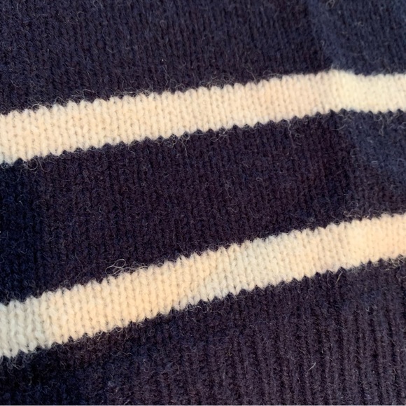 Arabella & Addison Nautical Striped Wool Sweater with Anchor Neck Women’s Size L - Picture 5 of 9